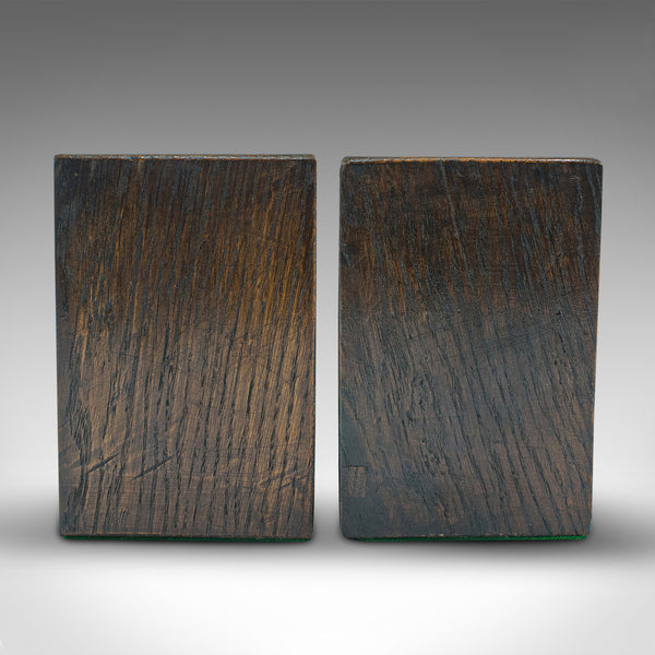 Pair Of Antique Bookends, Scottish, Oak, Decorative Book Rest, Gothic, Victorian