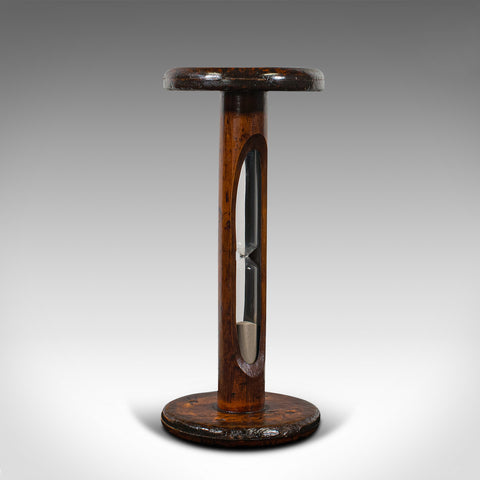 Antique Cookie Baking Sand Timer, English, Fruitwood, Glass, Victorian, C.1900