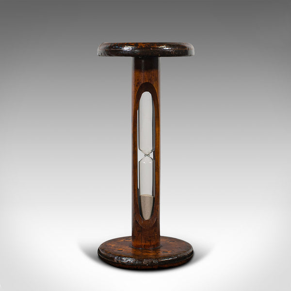 Antique Cookie Baking Sand Timer, English, Fruitwood, Glass, Victorian, C.1900
