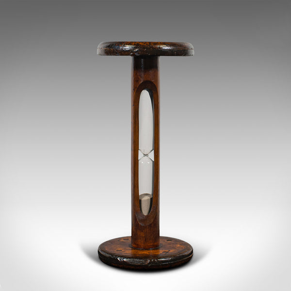 Antique Cookie Baking Sand Timer, English, Fruitwood, Glass, Victorian, C.1900