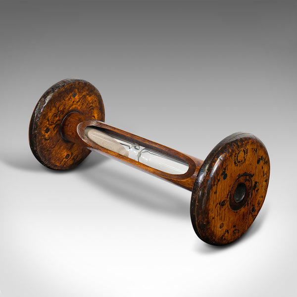 Antique Cookie Baking Sand Timer, English, Fruitwood, Glass, Victorian, C.1900