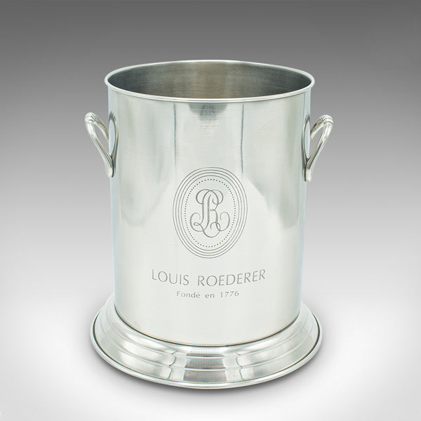 Large Vintage Ice Bucket, French, Silver Plate, Champagne Bottle Cooler, C.1980