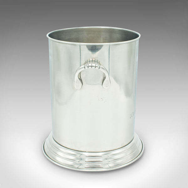 Large Vintage Ice Bucket, French, Silver Plate, Champagne Bottle Cooler, C.1980