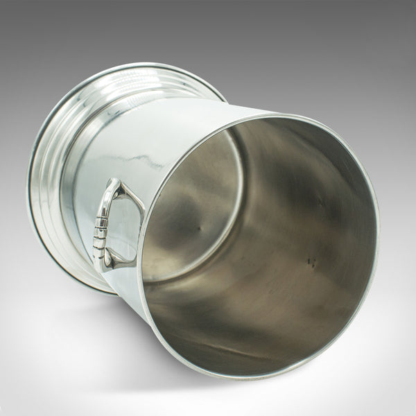 Large Vintage Ice Bucket, French, Silver Plate, Champagne Bottle Cooler, C.1980