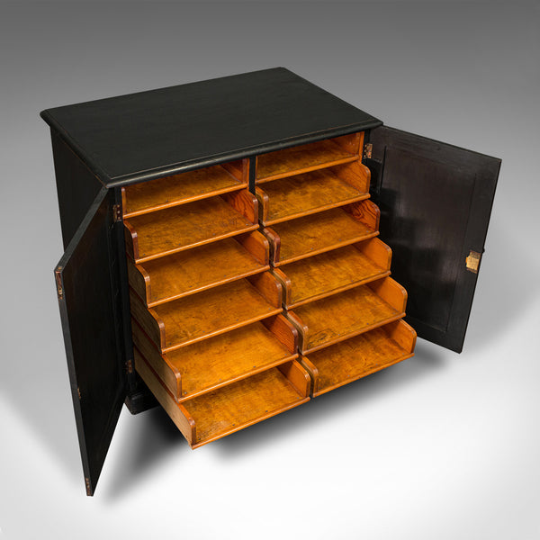 Antique Specimen Cabinet, English, Pine, Document Archive, Edwardian, Circa 1910