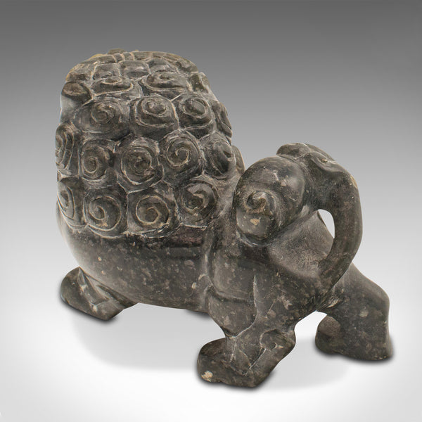 Pair Of Small Vintage Oriental Lions, Chinese, Soapstone Carved Figure, Art Deco