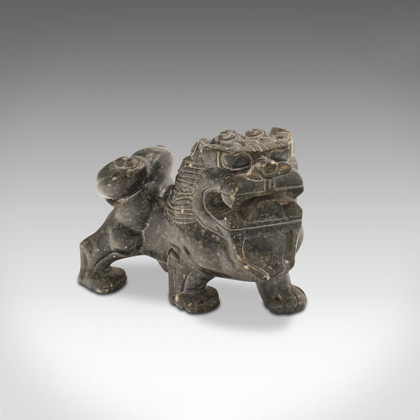 Pair Of Small Vintage Oriental Lions, Chinese, Soapstone Carved Figure, Art Deco