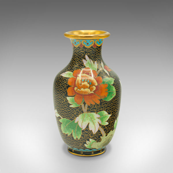 Pair Of Small Vintage Cloisonne Posy Vases, Japanese, Ceramic, Flower, Art Deco