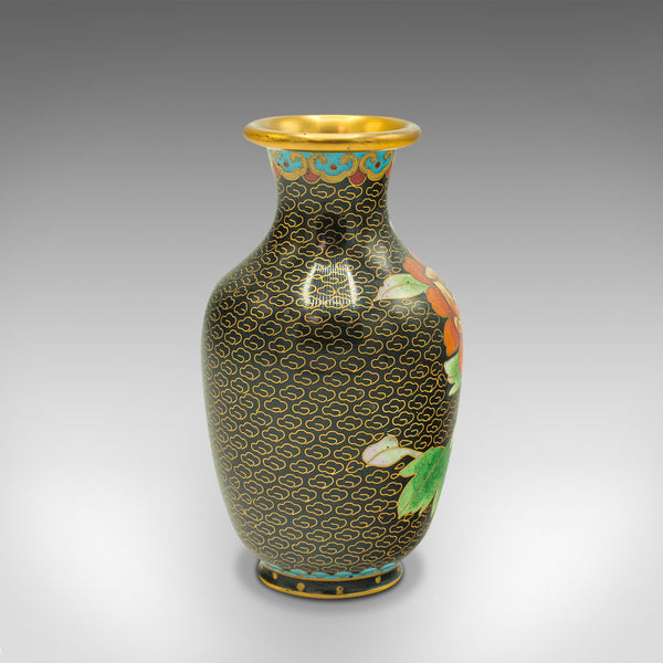 Pair Of Small Vintage Cloisonne Posy Vases, Japanese, Ceramic, Flower, Art Deco