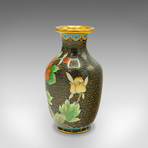 Pair Of Small Vintage Cloisonne Posy Vases, Japanese, Ceramic, Flower, Art Deco
