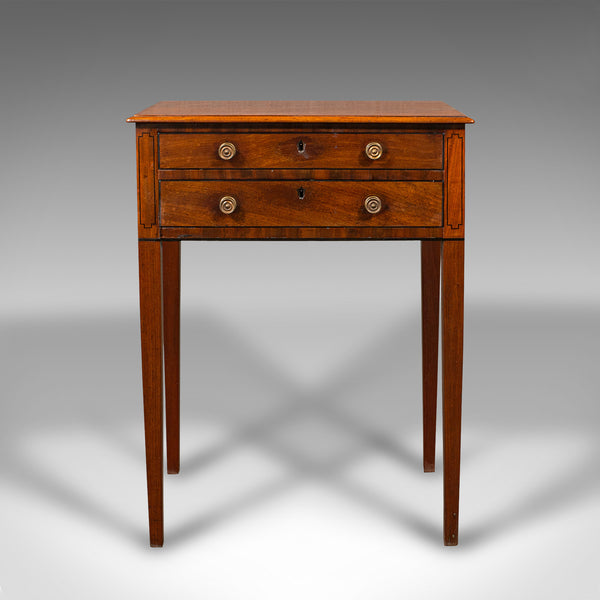 Small Antique Sewing Table, English, Bureau, Correspondence Desk, Georgian, 1800