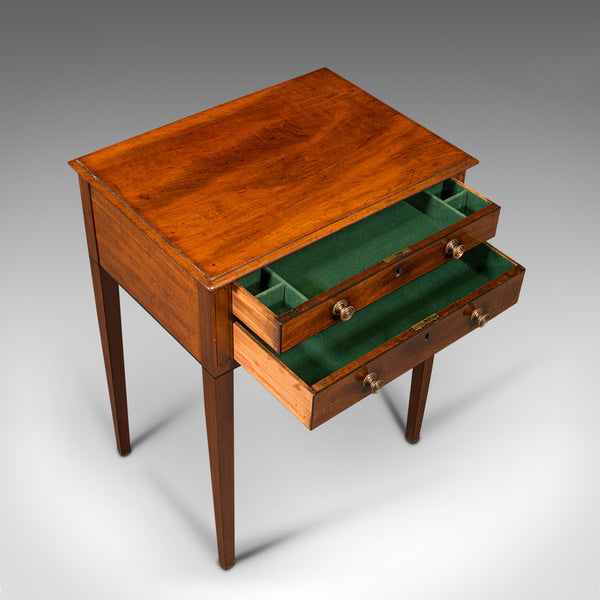 Small Antique Sewing Table, English, Bureau, Correspondence Desk, Georgian, 1800