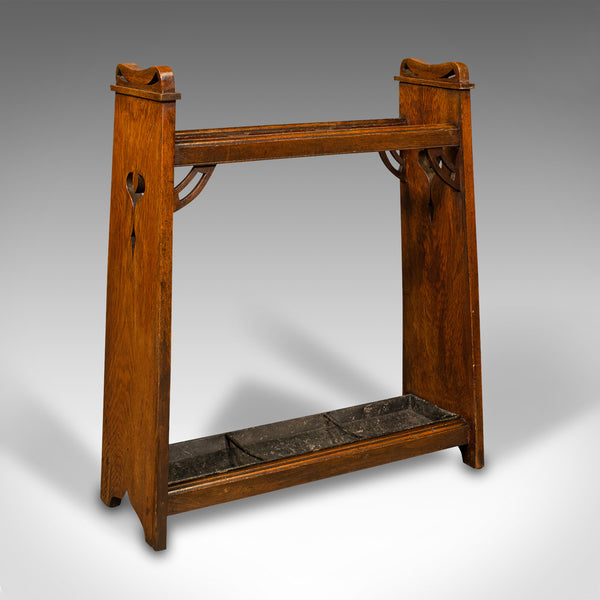 Antique Arts & Crafts Stick Stand, English, Oak, Hall, After Liberty, Edwardian