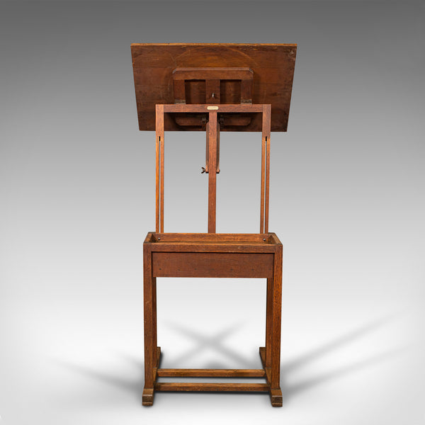 Antique Artist's Easel, English, Oak, Adjustable, Rest, Lectern, Edwardian, 1910