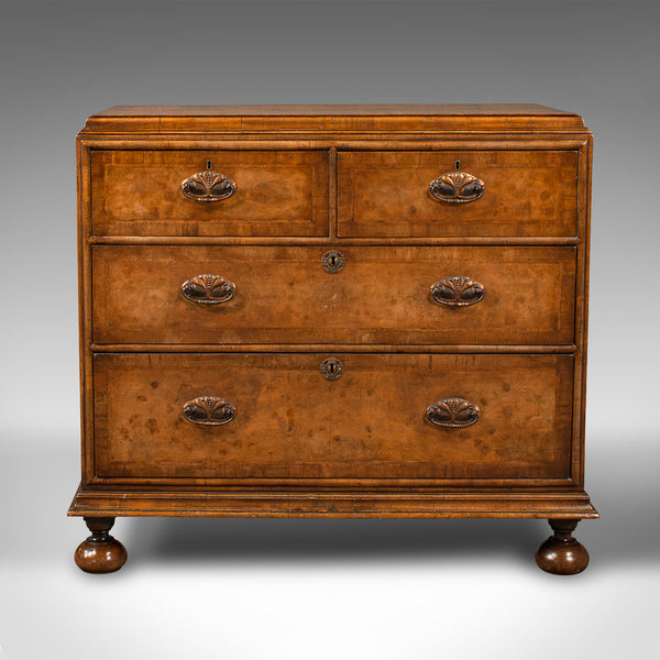 Antique Chest of Drawers, English, Walnut, Bedroom, Georgian Revival, Victorian