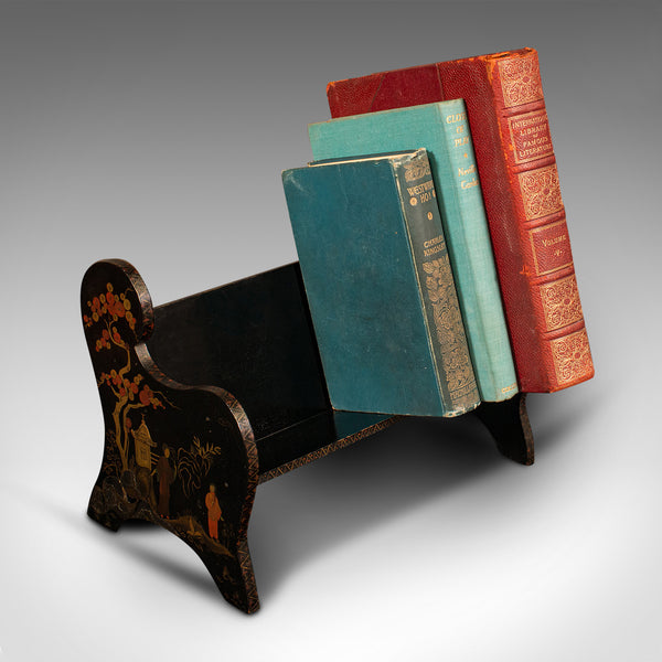 Antique Chinoiserie Book Rest, Oriental, Lacquer, Trough, Japanned, Victorian