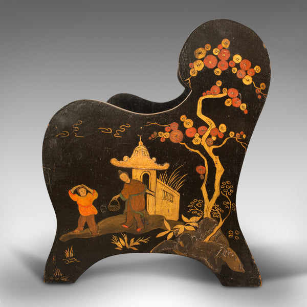 Antique Chinoiserie Book Rest, Oriental, Lacquer, Trough, Japanned, Victorian