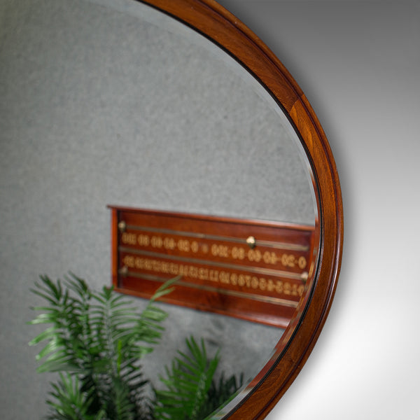 Antique Oval Mirror, English Walnut, Bevelled Glass, Overmantle, Hall, Edwardian