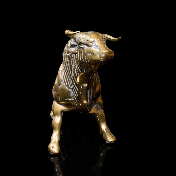 Antique Fighting Bull Figure, Italian, Heavy, Brass, Ornament, Statue, Victorian