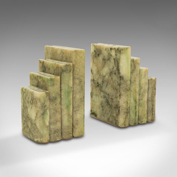 Pair Of Antique Decorative Bookends, Chinese, Onyx, Book Rest, Victorian, C.1900