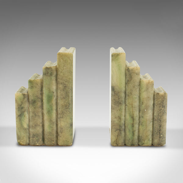 Pair Of Antique Decorative Bookends, Chinese, Onyx, Book Rest, Victorian, C.1900