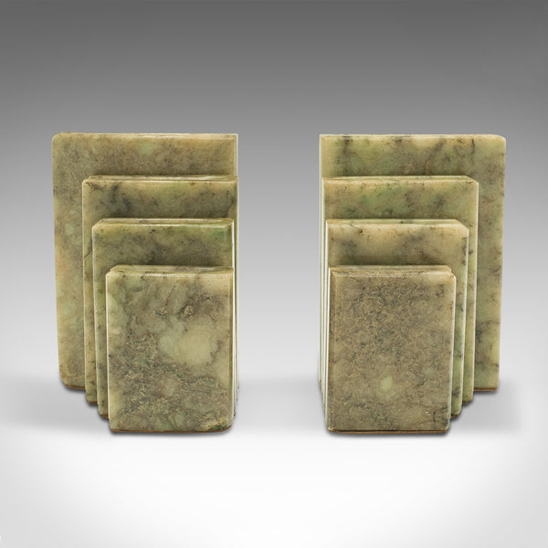 Pair Of Antique Decorative Bookends, Chinese, Onyx, Book Rest, Victorian, C.1900