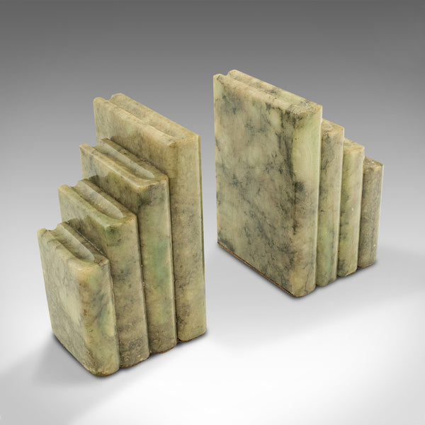 Pair Of Antique Decorative Bookends, Chinese, Onyx, Book Rest, Victorian, C.1900