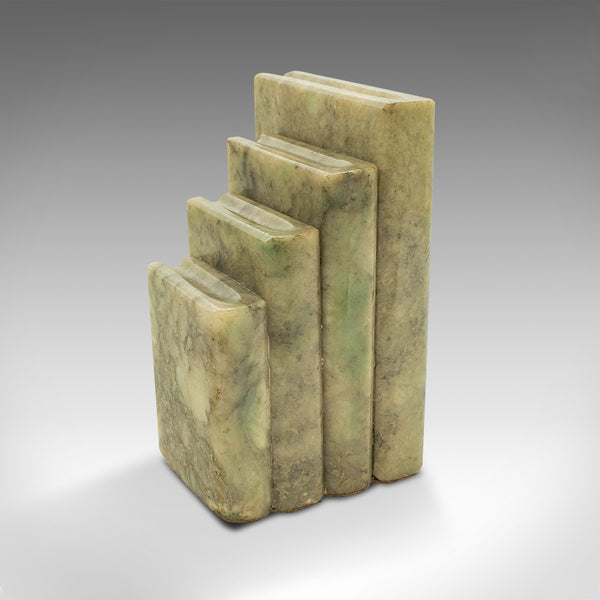 Pair Of Antique Decorative Bookends, Chinese, Onyx, Book Rest, Victorian, C.1900