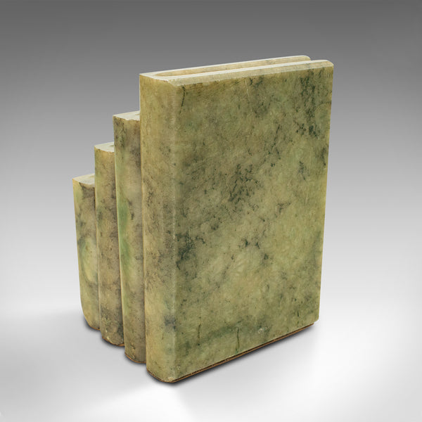 Pair Of Antique Decorative Bookends, Chinese, Onyx, Book Rest, Victorian, C.1900