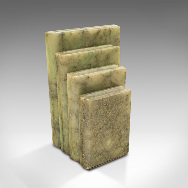 Pair Of Antique Decorative Bookends, Chinese, Onyx, Book Rest, Victorian, C.1900