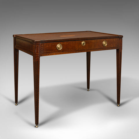 Antique Silver Table, English, Inlaid, Display, Writing Desk, Georgian, C.1780