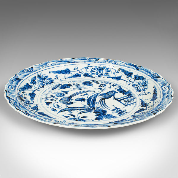 Large Vintage Charger Plate, Japanese Ceramic, Decorative Display Bowl, Art Deco