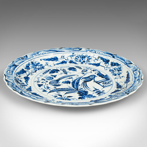 Large Vintage Charger Plate, Japanese Ceramic, Decorative Display Bowl, Art Deco
