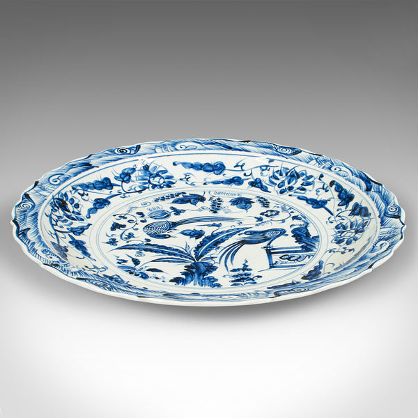 Large Vintage Charger Plate, Japanese Ceramic, Decorative Display Bowl, Art Deco