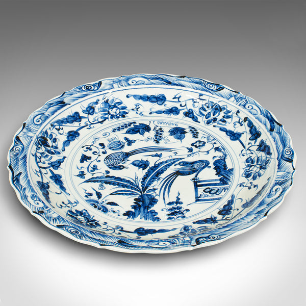Large Vintage Charger Plate, Japanese Ceramic, Decorative Display Bowl, Art Deco