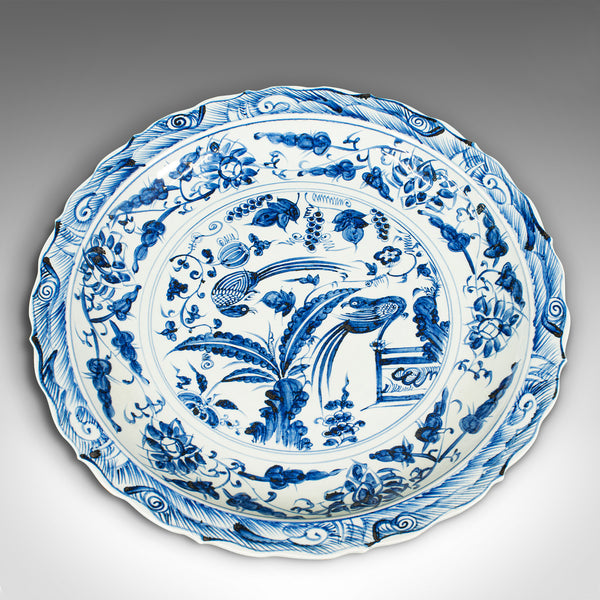 Large Vintage Charger Plate, Japanese Ceramic, Decorative Display Bowl, Art Deco