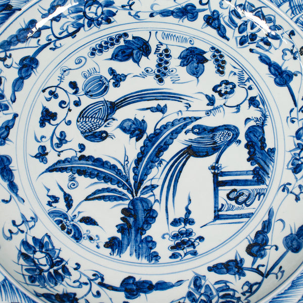 Large Vintage Charger Plate, Japanese Ceramic, Decorative Display Bowl, Art Deco