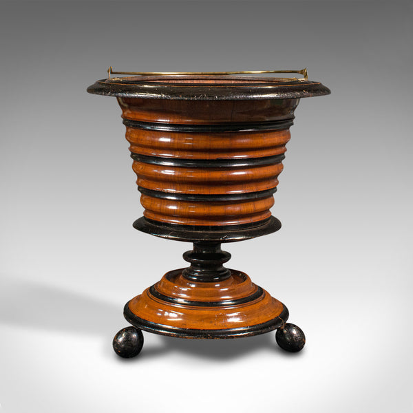 Antique Fireside Store, Dutch, Walnut, Jardiniere, Log Bin, Victorian, C.1900