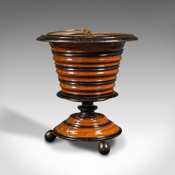 Antique Fireside Store, Dutch, Walnut, Jardiniere, Log Bin, Victorian, C.1900