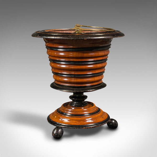 Antique Fireside Store, Dutch, Walnut, Jardiniere, Log Bin, Victorian, C.1900