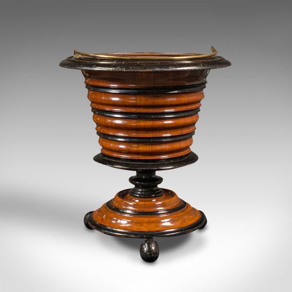 Antique Fireside Store, Dutch, Walnut, Jardiniere, Log Bin, Victorian, C.1900