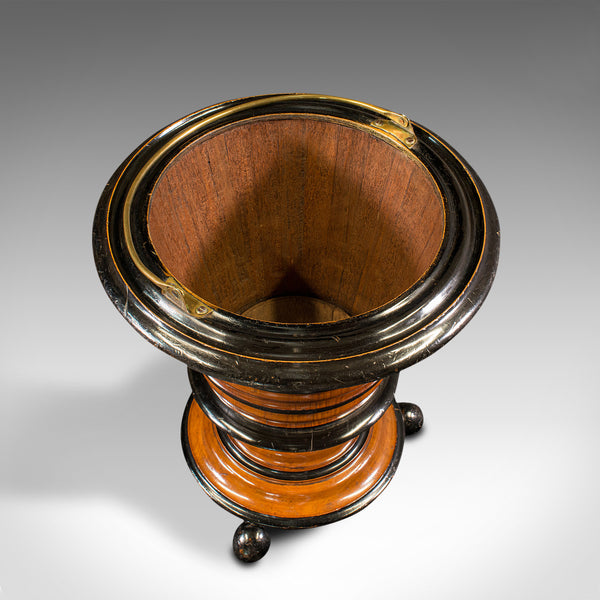 Antique Fireside Store, Dutch, Walnut, Jardiniere, Log Bin, Victorian, C.1900