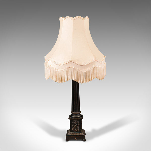 Pair Of Vintage Corinthian Lamps, English, Bronzed, Table Light, Classical Taste