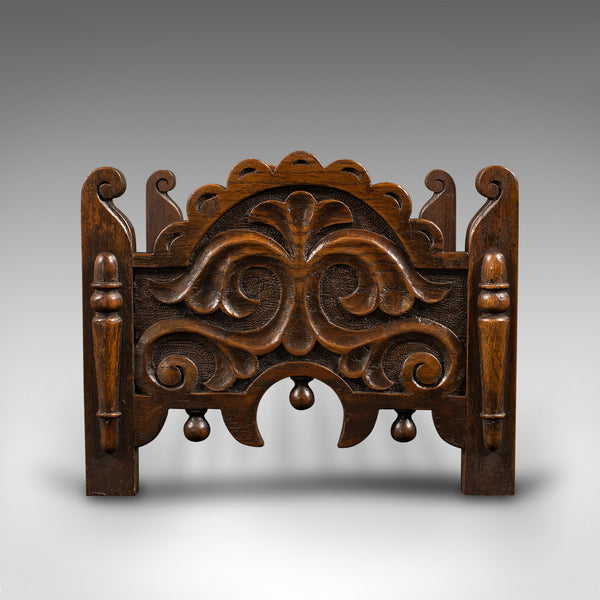Antique Book Trough, Scottish, Oak, Novel Stand, Aesthetic Period, Victorian
