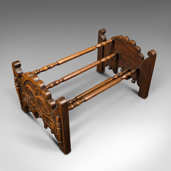 Antique Book Trough, Scottish, Oak, Novel Stand, Aesthetic Period, Victorian