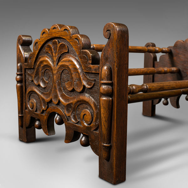 Antique Book Trough, Scottish, Oak, Novel Stand, Aesthetic Period, Victorian