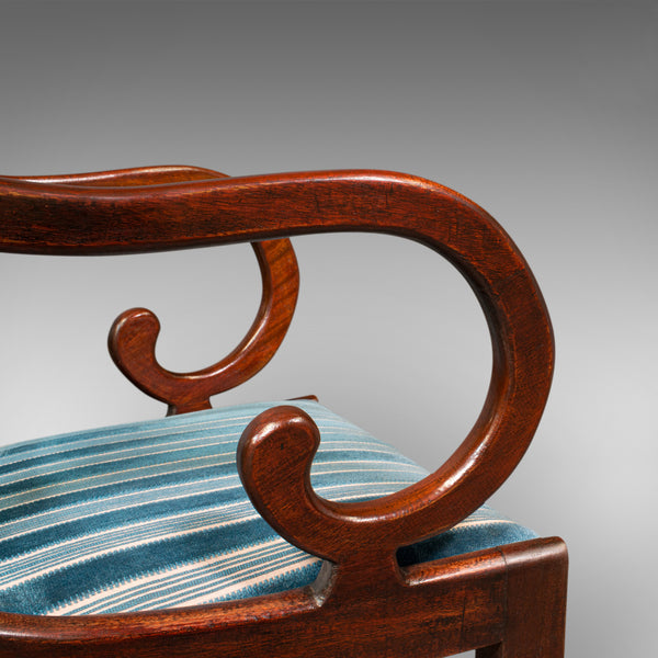 Antique Elbow Chair, English, Armchair, Desk, Scroll Arm, Regency, Circa 1820