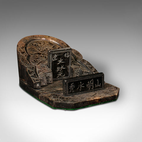 Antique Ornamental Mausoleum, Chinese Soapstone, Burial Memento, Victorian, 1900