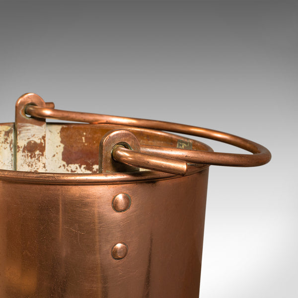 Pair Of Antique Hall Stick Stands, English, Copper, Umbrella Bucket, Victorian
