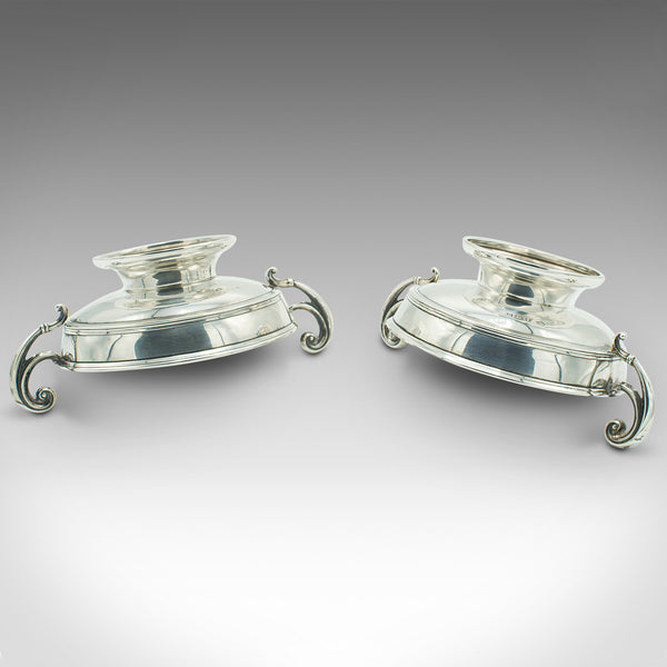 Pair Of Antique Bonbon Dishes, English, Sterling Silver, Serving Bowl, Edwardian